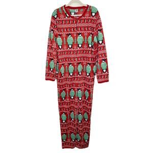 Dec 25th Penguin PJ Sz Large Adult Christmas Tree One‎ Piece Zipper Soft Festive